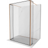 Mexen Kioto Freestanding Shower Wall 130 x 30 x 30 cm, Black Frame, Brushed Copper - 800-130-030-222-65-70-030
