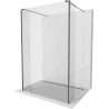 Mexen Kioto free-standing shower wall 100 x 30 x 30 cm, transparent, gun gray brushed - 800-100-030-222-66-00-030