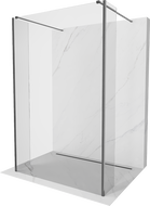 Mexen Kioto freestanding shower wall 120 x 30 x 30 cm, transparent, gun gray brushed - 800-120-030-222-66-00-030