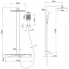 Mexen Zoom exposed shower set with overhead shower and mixer, white - 78101-20