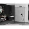 Mexen Kioto freestanding shower wall 130 x 30 x 30 cm, transparent, brushed gun gray - 800-130-030-222-66-00-030