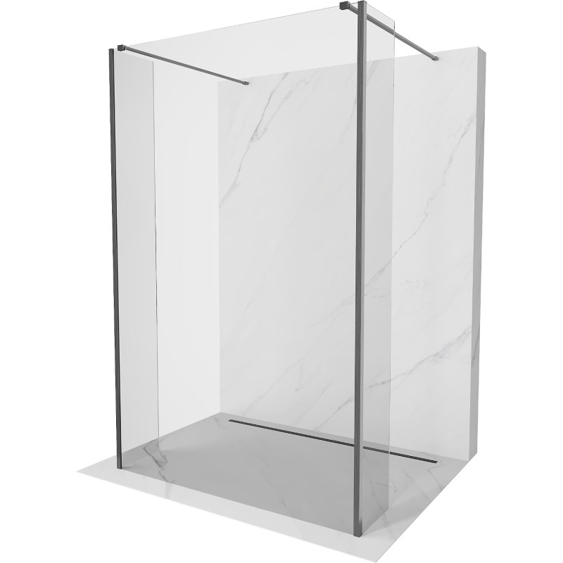 Mexen Kioto free-standing shower wall 170 x 30 x 30 cm, transparent, gun gray brushed - 800-170-030-222-66-00-030