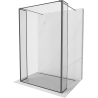 Mexen Kioto freestanding shower wall 90 x 30 x 30 cm, black pattern, gun gray brushed - 800-090-030-222-66-70-030