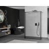 Mexen Kioto Freestanding Shower Wall 160 x 30 x 30 cm, Black Frame, Brushed Gun Gray - 800-160-030-222-66-70-030