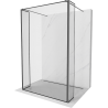 Mexen Kioto Freestanding Shower Wall 100 x 30 x 30 cm, Black Pattern, Brushed Gun Gray - 800-100-030-222-66-70-030