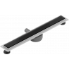 Mexen Flat 360° MGB swivel linear drain 70 cm, Black Glass - 1026070-40