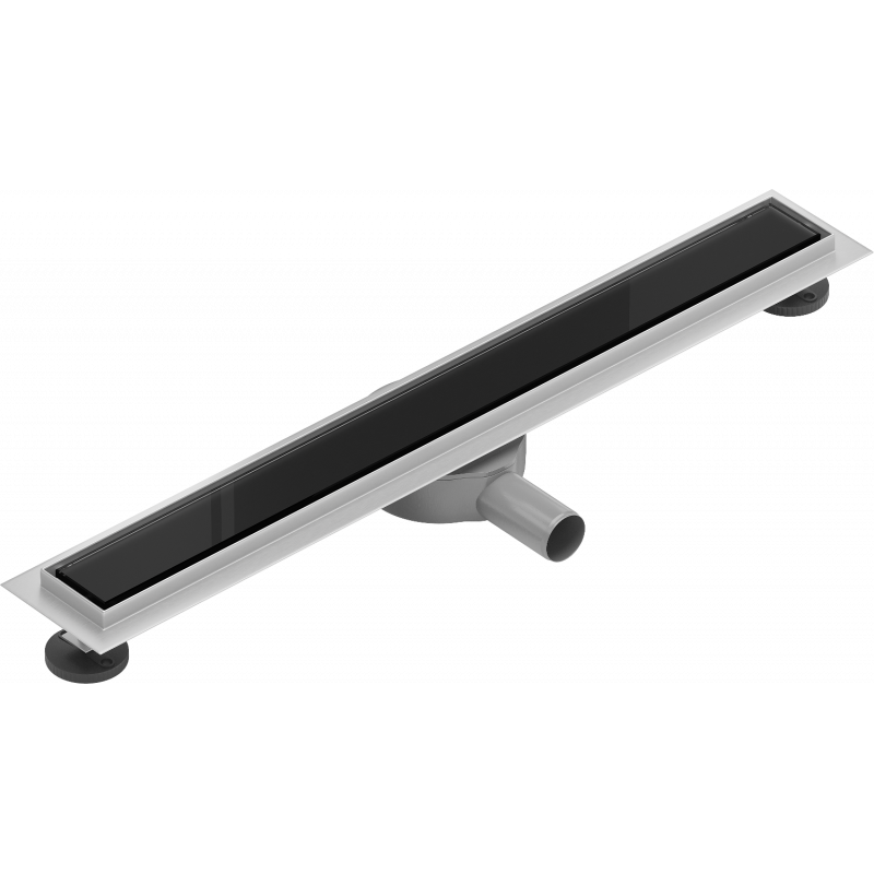 Mexen Flat 360° MGB 70 cm Rotary Linear Drain, Black Glass - 1026070-40