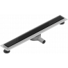 Mexen Flat 360° MGB swivel linear drain 70 cm, Black Glass - 1026070-40