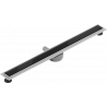 Mexen Flat 360° MGB swivel linear drain 80 cm, Black Glass - 1026080-40