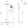 Mexen Zoom exposed shower set with rain shower and faucet, black - 78101-70
