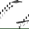 Mexen Zoom exposed shower set with rain shower and faucet, black - 78101-70