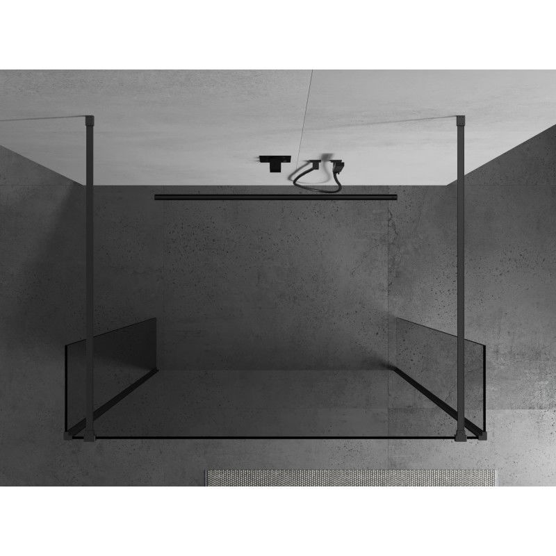 Mexen Kioto freestanding shower wall 130 x 30 x 30 cm, transparent, gun metal - 800-130-030-222-95-00-030