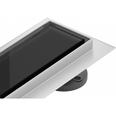 Mexen Flat 360° MGB 100 cm Rotating Linear Drain, Black Glass - 1026100-40