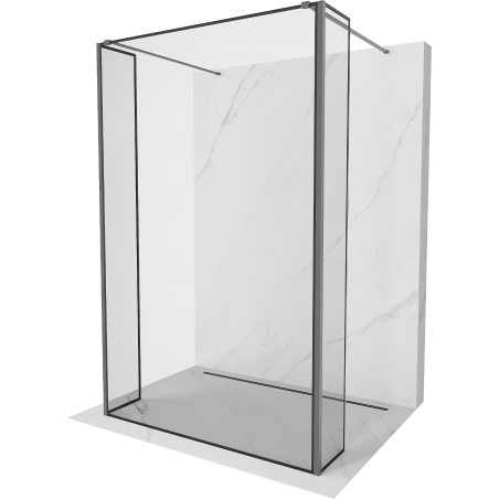 Mexen Kioto freestanding shower wall 90 x 30 x 30 cm, black pattern, gun metal - 800-090-030-222-95-70-030