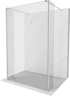 Mexen Kioto freestanding shower wall 160 x 30 x 30 cm, transparent, brushed nickel - 800-160-030-222-97-00-030