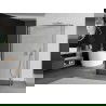 Mexen Kioto freestanding shower wall 150 x 30 x 30 cm, black pattern, brushed nickel - 800-150-030-222-97-70-030