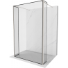 Mexen Kioto freestanding shower screen 160 x 30 x 30 cm, black frame, brushed nickel - 800-160-030-222-97-70-030