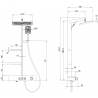 Mexen Saxx exposed shower set with rain shower and faucet, white - 78102-20