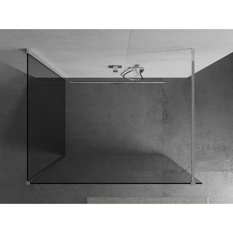 Mexen Kioto Walk-in Shower Wall 90 x 70 cm, Transparent, Chrome - 800-090-212-01-00-070