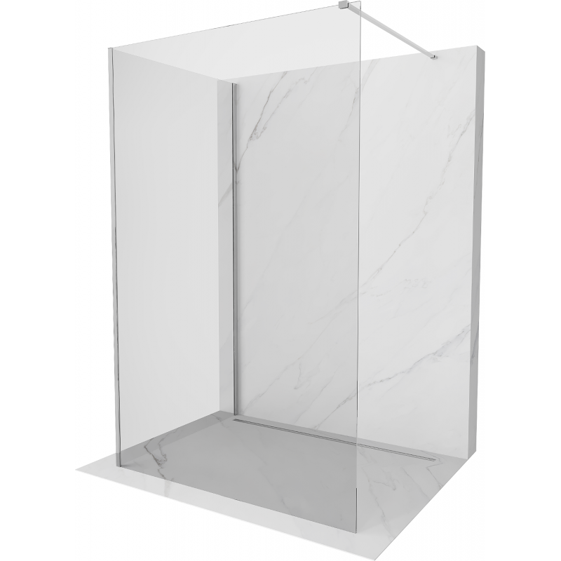 Mexen Kioto Walk-in Shower Wall 135 x 80 cm, Transparent, Chrome - 800-135-212-01-00-080