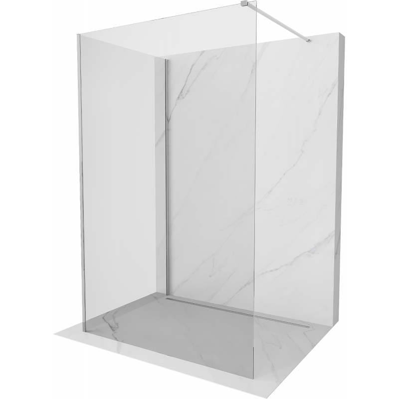 Mexen Kioto Walk-in Shower Wall 140 x 80 cm, transparent, chrome - 800-140-212-01-00-080