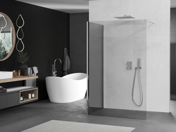 Mexen Kioto Walk-in Shower Wall 140 x 110 cm, Transparent, Chrome - 800-140-212-01-00-110