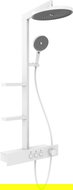 Mexen Plex surface-mounted shower set with rain shower and faucet, white - 78103-20