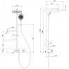 Mexen Plex exposed shower set with showerhead and faucet, white - 78103-20