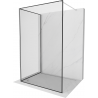 Mexen Kioto Walk-in Shower Wall 130 x 80 cm, Black Frame, Chrome - 800-130-212-01-70-080