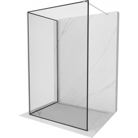 Mexen Kioto Walk-in Shower Wall 120 x 100 cm, Black Pattern, Chrome - 800-120-212-01-70-100