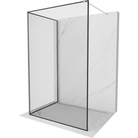 Mexen Kioto Walk-in Shower Wall 140 x 100 cm, Black Pattern, Chrome - 800-140-212-01-70-100