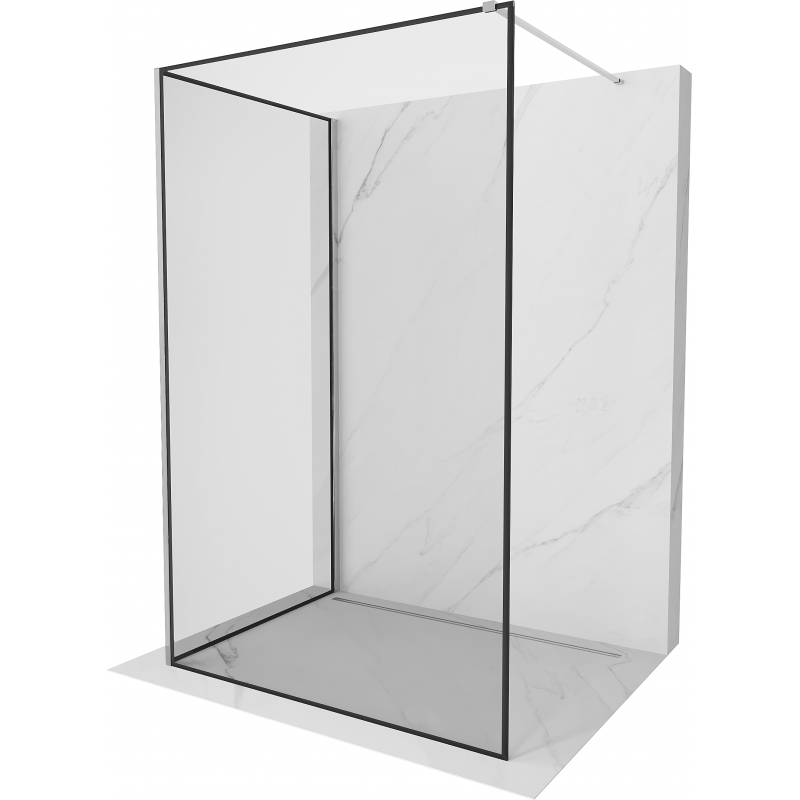 Mexen Kioto Walk-in Shower Screen 120 x 120 cm, Black Pattern, Chrome - 800-120-212-01-70-120