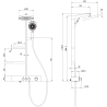 Mexen Plex wall-mounted shower set with rain shower and faucet, black - 78103-70