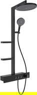 Mexen Plex exposed shower set with rain showerhead and mixer, black - 78103-70