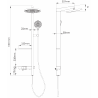 Mexen Dizzy wall-mounted shower set with rain shower and faucet, white - 78104-20