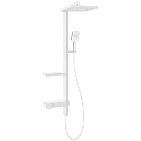 Mexen Roar exposed shower set with rainfall showerhead and faucet, white - 78105-20