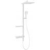 Mexen Roar exposed shower set with rainfall showerhead and faucet, white - 78105-20