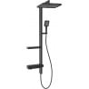 Mexen Roar exposed shower set with rain shower and faucet, black - 78105-70