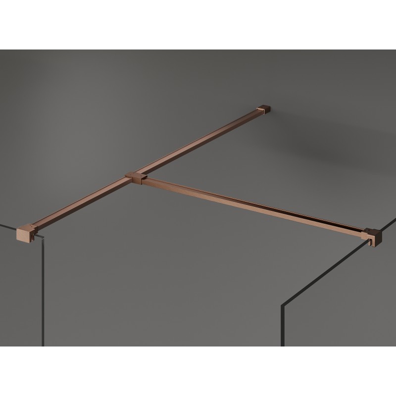 Mexen Kioto shower wall Walk-in 110 x 105 cm, transparent, brushed copper - 800-110-202-65-00-105
