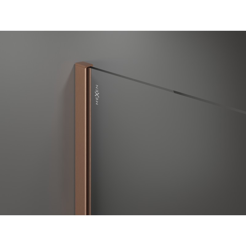 Mexen Kioto shower screen Walk-in 115 x 90 cm, transparent, brushed copper - 800-115-202-65-00-090