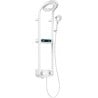 Mexen Peak shower set with overhead shower and faucet, LED display, white - 78106-20
