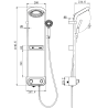 Mexen Peak shower set with overhead shower and faucet, LED display, white - 78106-20