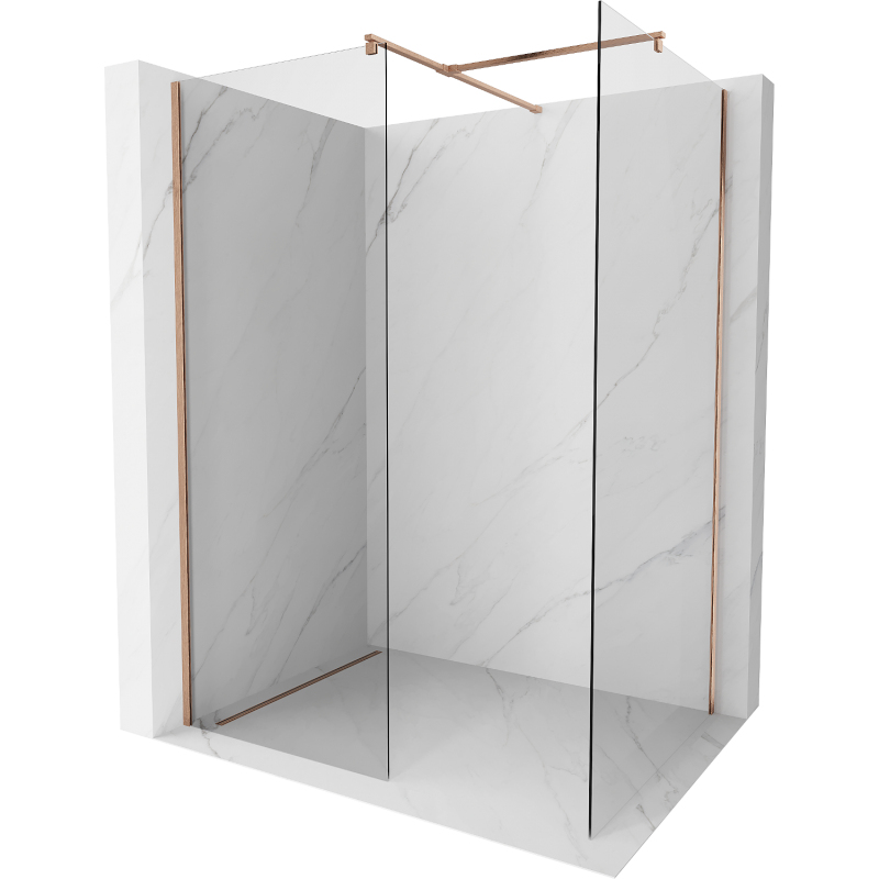 Mexen Kioto Walk-in Shower Wall 135 x 100 cm, transparent, brushed bronze - 800-135-202-65-00-100