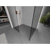 Mexen Kioto Walk-in shower screen 140 x 105 cm, transparent, brushed copper - 800-140-202-65-00-105