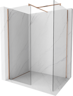 Mexen Kioto Walk-in Shower Wall 140 x 120 cm, Transparent, Brushed Copper - 800-140-202-65-00-120