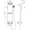 Mexen Peak surface-mounted shower set with rain shower and faucet, LED display, black - 78106-70