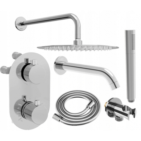 Mexen Kai DR70 recessed bath-shower set with 30 cm rain shower, chrome - 77602DR70301-00