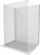 Mexen Kioto Walk-in Shower Wall 125 x 100 cm, transparent, white - 800-125-212-20-00-100