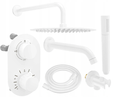 Mexen Kai DR70 flush-mount shower and bath set with a rainmaker 30 cm, White - 77602DR70301-20