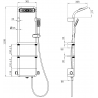Mexen Dazz exposed shower set with rain shower and battery, white - 78107-20